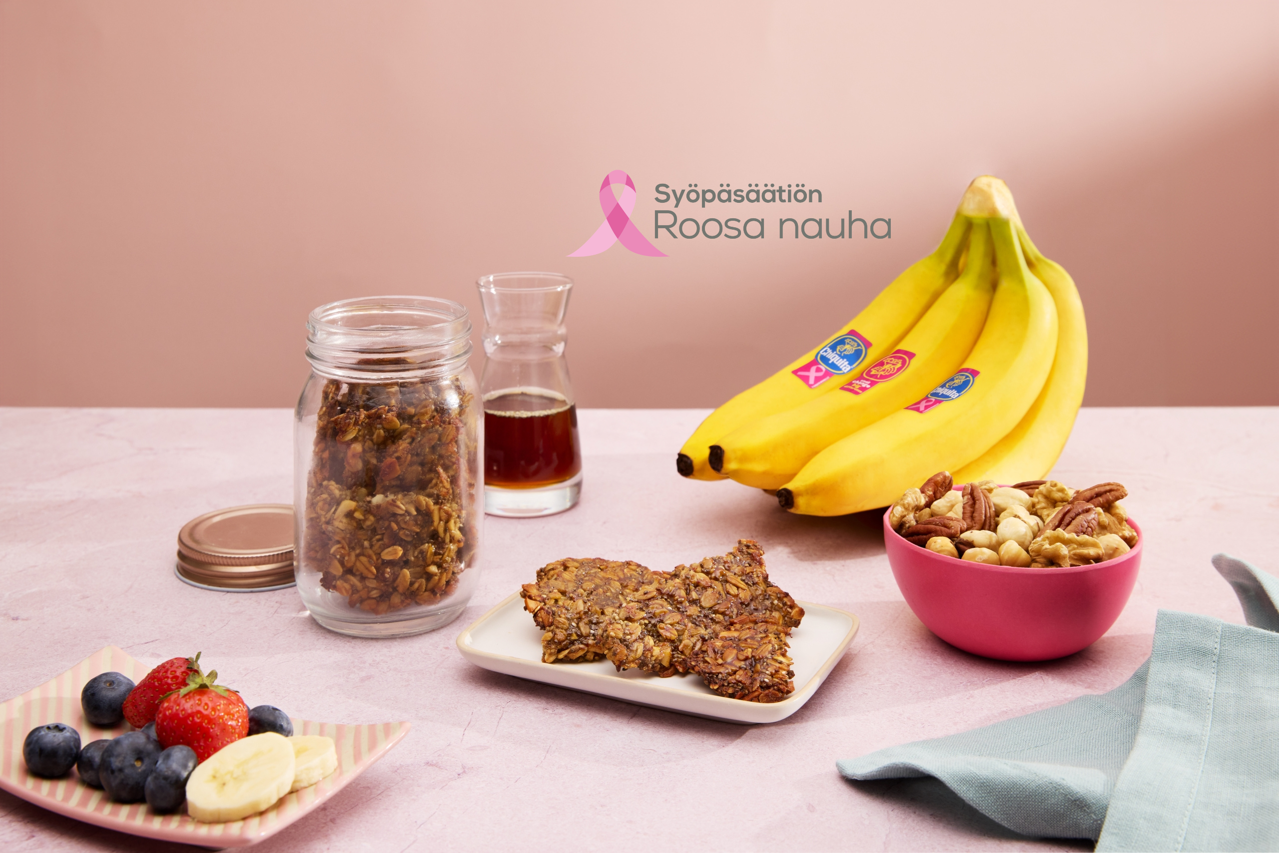 Vegaaninen rapea Chiquita-banaanivälipala