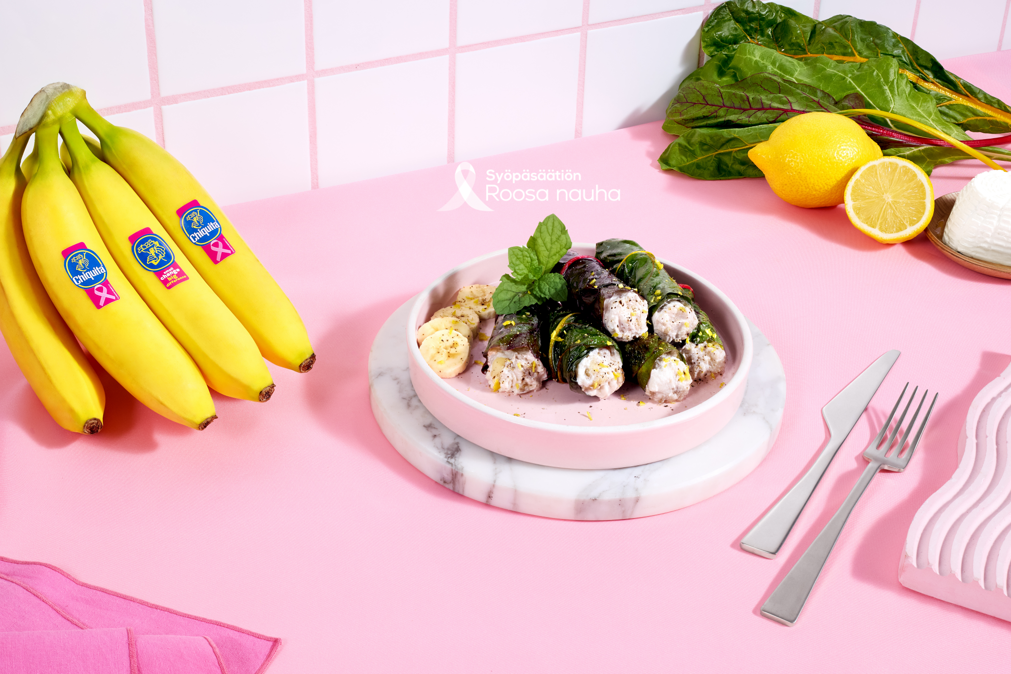 Mangoldikääryleet Chiquita-banaanilla ja ricottalla