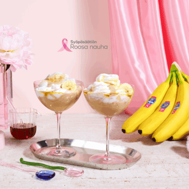 Kasvipohjainen mousse Chiquita-banaaneista